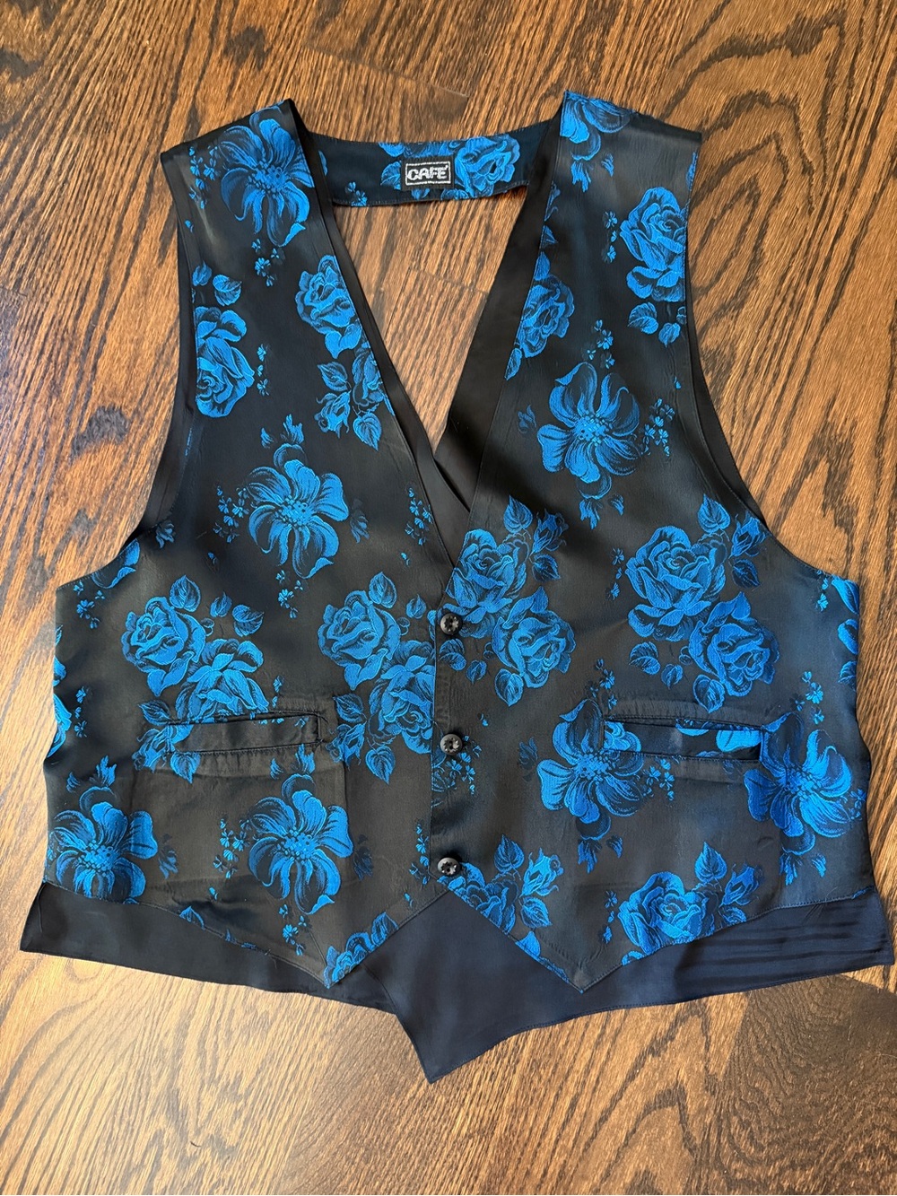 Vintage 90s Men’s Cafè Jacquard Floral Vest Size XL